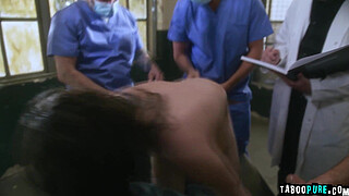 Heavily pregnant woman mercilessly gangbanged by three nurses at a hospital! Starring Tommy Casey Calvert, Codey Steele, Robby Apples, and Daniel Shar