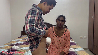 Sister-in-law taking jhadoo in pussy her brother-in-law to kiss her pussy by feeding milk from her big nipples