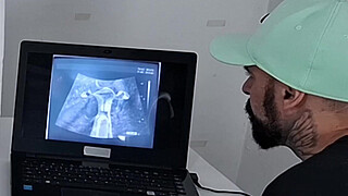 Cuckold takes wife to gynecologist for ultrasound.