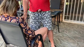Stepmom mutual masturbation outdoor creampie