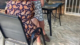 Stepmom mutual masturbation outdoor creampie