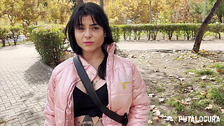 PutaLocura - Tattooed Spanish Nadja Hot swallowing Torbe's cum while caught.