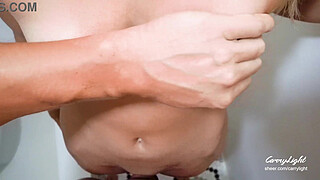 Step Mom caught Step Son jerking off and helps to cum quick on her pussy while her Husband is home