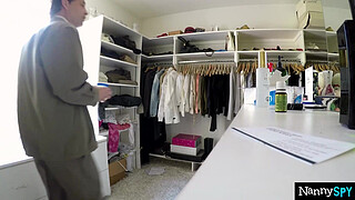 Boss Catches New Nanny Amia Miley Rubbing Her Pussy Instead Of Working