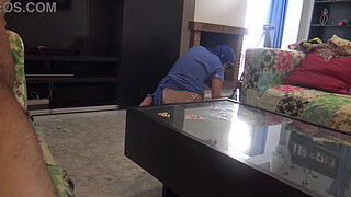 Unfaithful Muslim Maid Lets Her Horny French Voyeur Boss Cum Inside Her Mouth