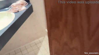 My hot MILF stepmother caught me spying on her in the shower in a shared hotel room.