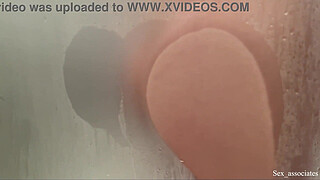 My hot MILF stepmother caught me spying on her in the shower in a shared hotel room.