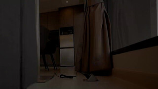 Husband Fucks, Lover Jerks off, and Wife Wants Two of Them! Cheating Wife and Lover behind the Sofa