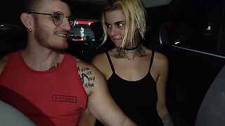 couple fucks inside the uber