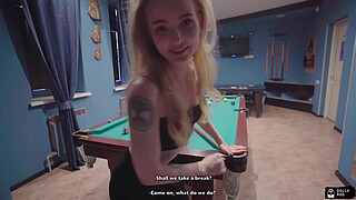 Fucked a gorgeous beauty on a pool table