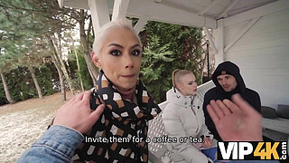 VIP4K. Fucked a hot blonde in a threesome, her boyfriend was cuckolding