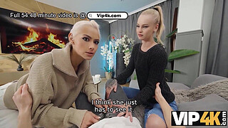 VIP4K. Fucked a hot blonde in a threesome, her boyfriend was cuckolding