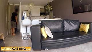 Cute Colombian model gets horny after massage so she jumps on the agent’s cock