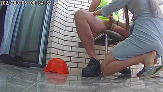 Real cheating. Wife fucks with builders for repairing the house.Family taboo sex