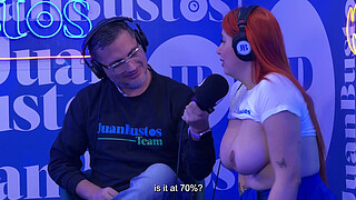 Andrea Pardo cums 5 times! in a row on the sex machine at Juan Bustos Podcast