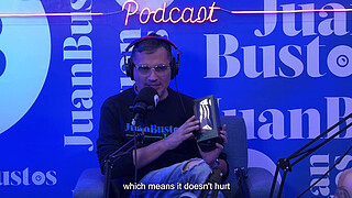 Andrea Pardo cums 5 times! in a row on the sex machine at Juan Bustos Podcast