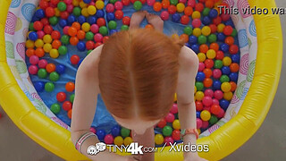 Tiny4k Small breasted ginger Dolly Little fucked after ball pit fun