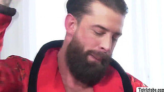 Stepdad spanks and fucks TS Stepdaughters asshole