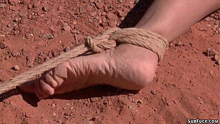 Hitchhiker bound and fucked in desert