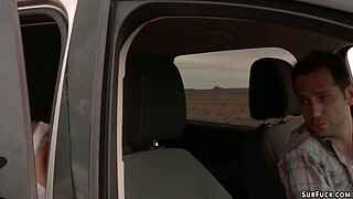 Hitchhiker bound and fucked in desert