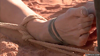 Hitchhiker bound and fucked in desert