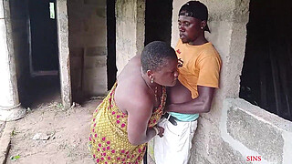 African Gift washed her pussy thoroughly before fucking the kings son outdoor