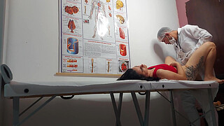 Gynecologist sticks finger in ass and fucks patient!