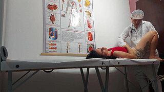 Gynecologist sticks finger in ass and fucks patient!