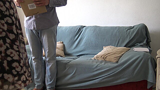 Cuckold pregnant wife fucked by the delivery guy