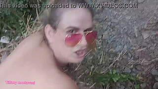 Tiffany montavani with pitoco having sex in the waterfall and little dwarf punched her with his dick