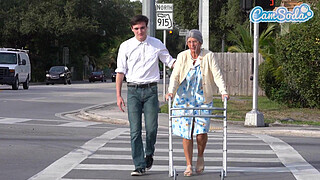 Horny Grandma Public Sex, Granny Squirts After Massive Orgasm From Helpful Stranger