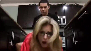 Young step Son Fucks his Hot stepMom in the Kitchen