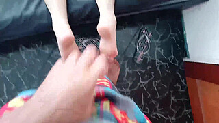 She lets herself be touched and lowered her underwear in exchange for a massage: I took advantage of her while we were alone and accidentally ended up inside her