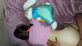 Barely legal stepdaughter is left in the care of her stepfather and the pervert fucks her - Don't Leave Me Alone with my stepfather, 18 years young