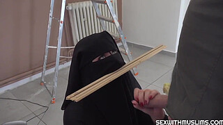 Muslim girl shags with lazy painter