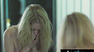 GIRLSWAY - Naughty Jade Baker Gives Kira Noir A Treat Under Her Office Desk