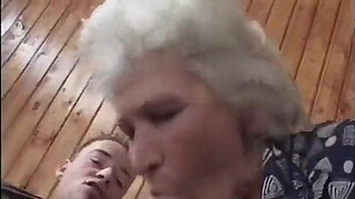 Grandson certainly enjoys his granny fucking