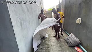 Having fun with colleagues in my compound