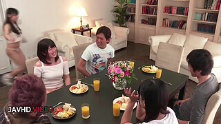 Group Sex sultry JAV teens indulge in Creampie bliss feverish moans echo Teen