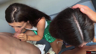 Student Girls Take off Panties in Starbucks and Invite Strangers for Anal Sex