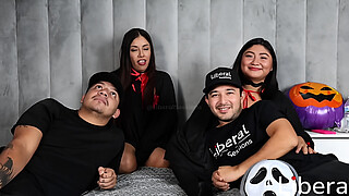 A foreplay before sharing their wives.