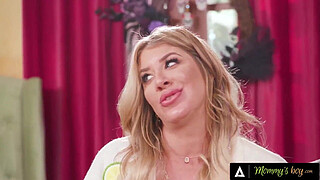 MOMMY'S BOY - Lucky Teen Gets Reverse Gangbanged By Five Horny MILFs With Big Tits