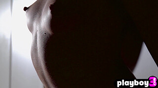 Hot Romanian girl strips for the Playboy and hot babe shows juicy booty