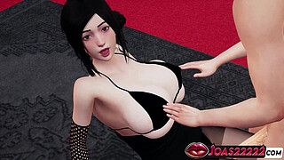 Hot Japanese Girl Nakajima Nanoha in Pantyhose 3D Hentai - Wet Big Tits Massage with Moans, Intense Pussy Fingering on the Floor, Chair Pussy Licking Leading to Squirt