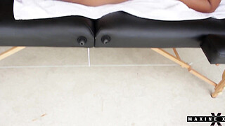 Maxine X Passes Her Fast Dildo On Her Clit As Masseur Edge Fucks Her!
