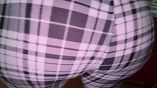 Standing in the kitchen in tight leggings, a mature stepmom with huge tits suddenly took her stepson's cock in her mouth and, trembling with excitement, let her pussy and tight anal fuck with cancer