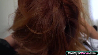 Busty milf stepmom Andi James is really horny and wants to suck on her stepsons big cock.The big tits milf sets her pussy on it and fucks him