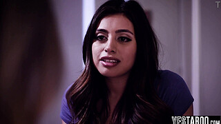 Busty Latina MILF convinces stepsis for foursome with stepparents