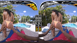 VIRTUAL PORN - Stunning Eden West Sizzles Under The Sun, Stripping Poolside For A Deep And Sensual Massage