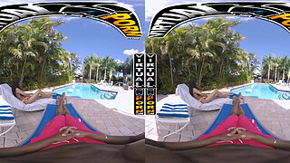 VIRTUAL PORN - Stunning Eden West Sizzles Under The Sun, Stripping Poolside For A Deep And Sensual Massage